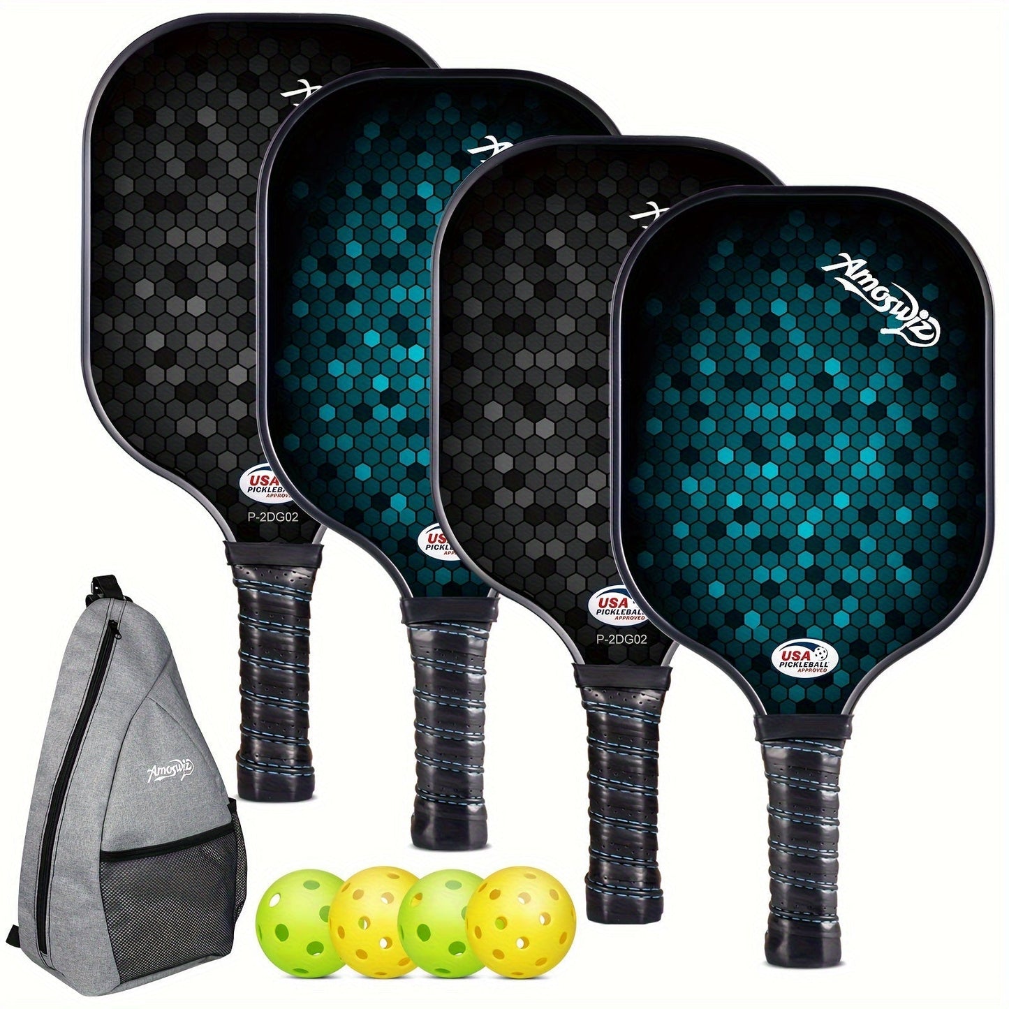 Pickleball Paddle Set 4-Pack Fiberglass Beginners